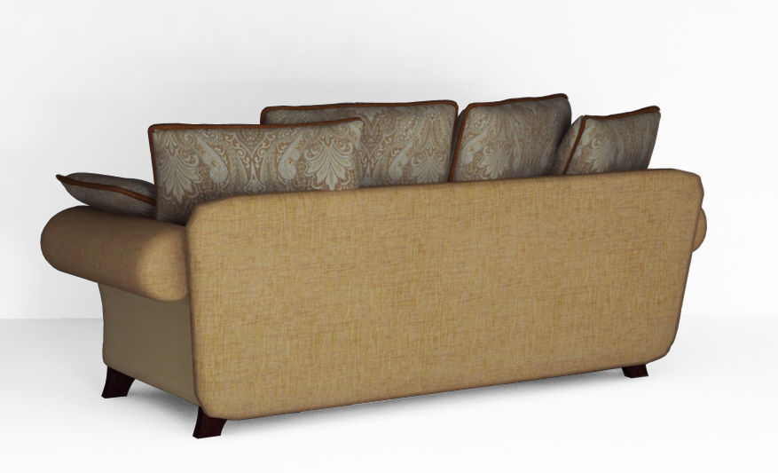 Low poly fabric sofa Low-poly 3D model_5