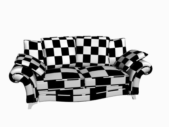 Low poly fabric sofa Low-poly 3D model_10