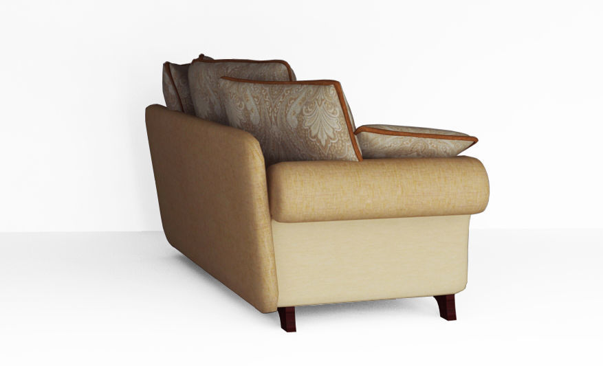 Low poly fabric sofa Low-poly 3D model_8