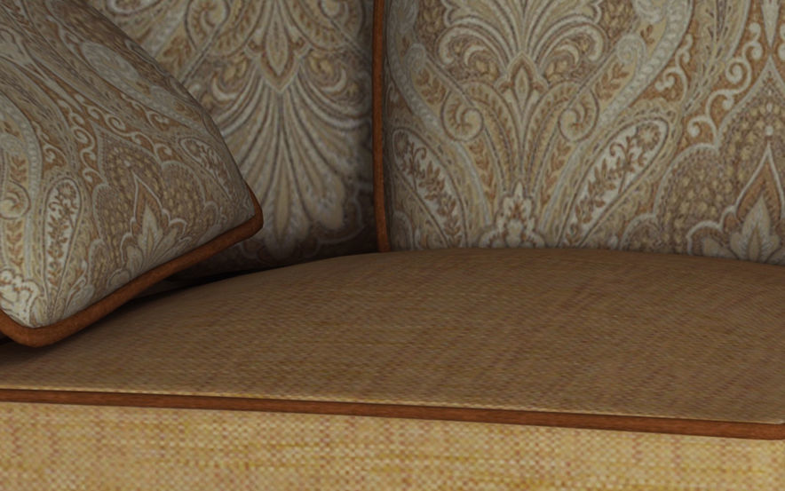 Low poly fabric sofa Low-poly 3D model_9