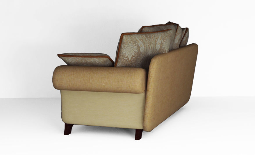 Low poly fabric sofa Low-poly 3D model_4