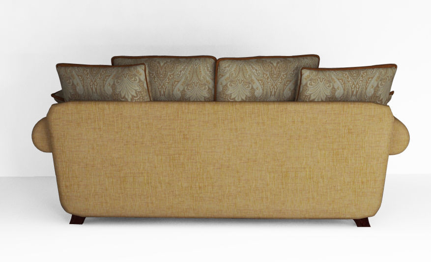 Low poly fabric sofa Low-poly 3D model_7