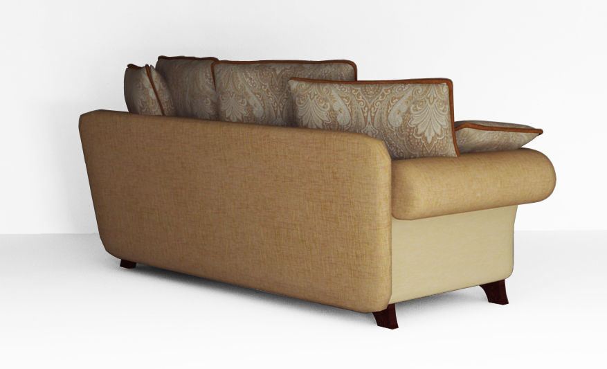 Low poly fabric sofa Low-poly 3D model_6