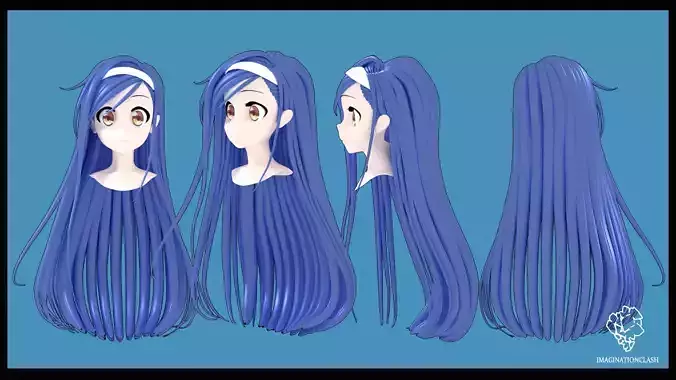 Furuhashi Fumino hair style 3D 3D model