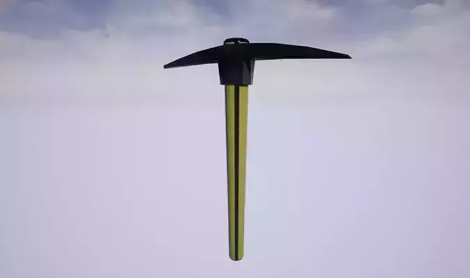 Pickaxe shovel with handle in sky