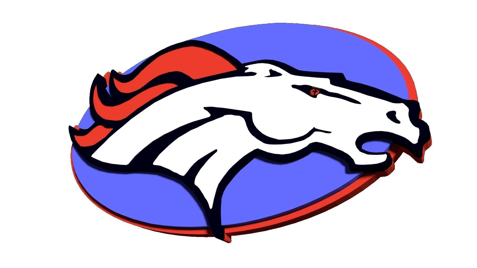 Denver Broncos logo in oval 3D model | CGTrader