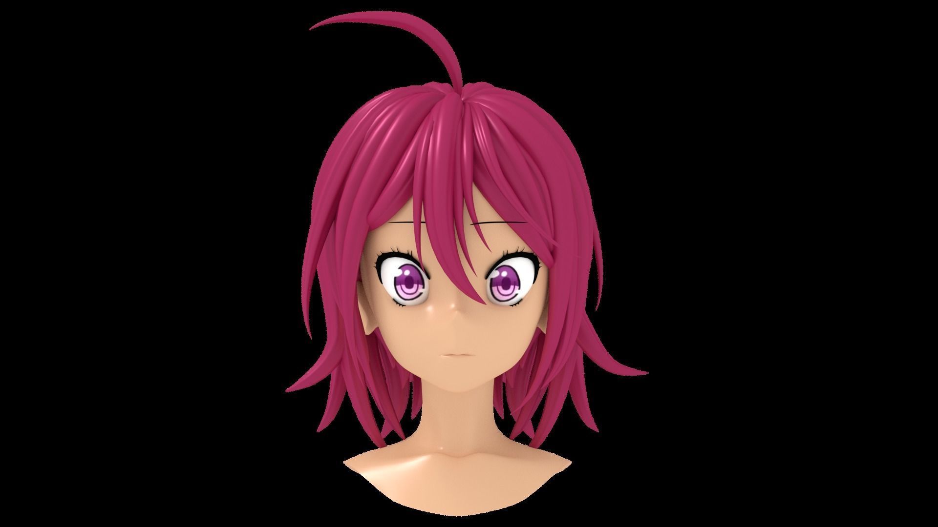 Takemoto Uruka hair style 3D 3D model_4