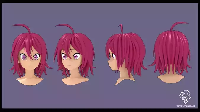 Takemoto Uruka hair style 3D 3D model