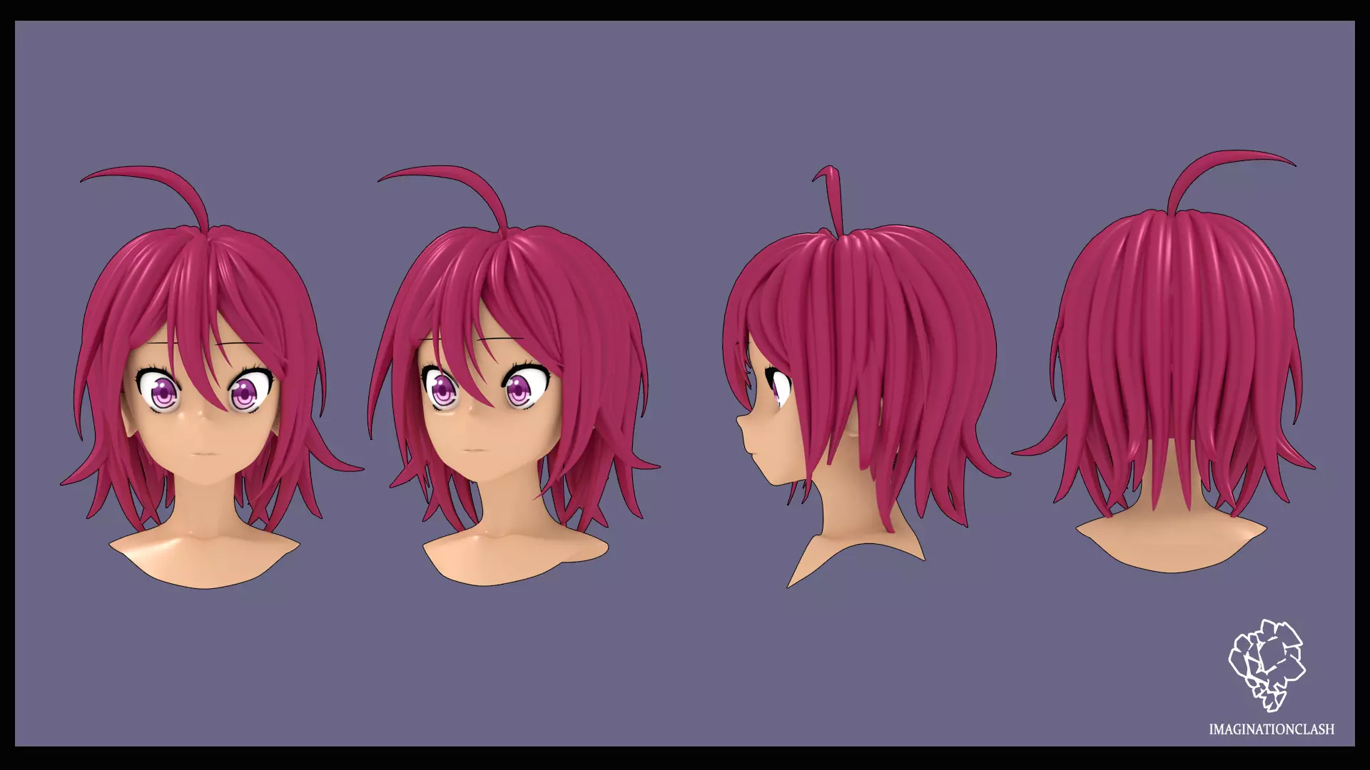Takemoto Uruka hair style 3D 3D model_0