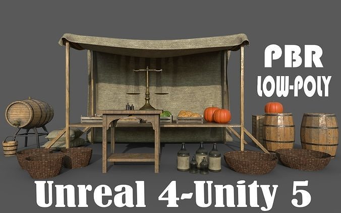 Camelot Market Square Low-poly 3D model