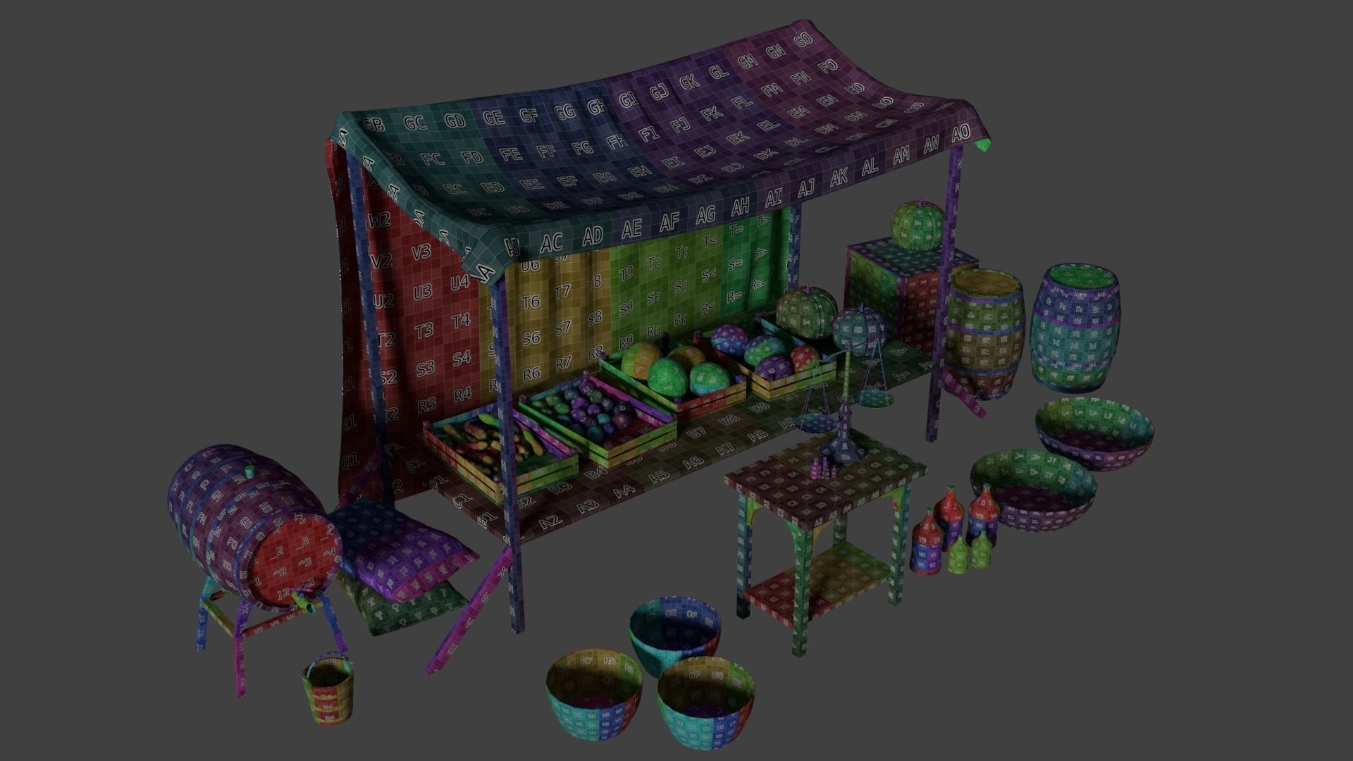 Camelot Market Square Low-poly 3D model_32