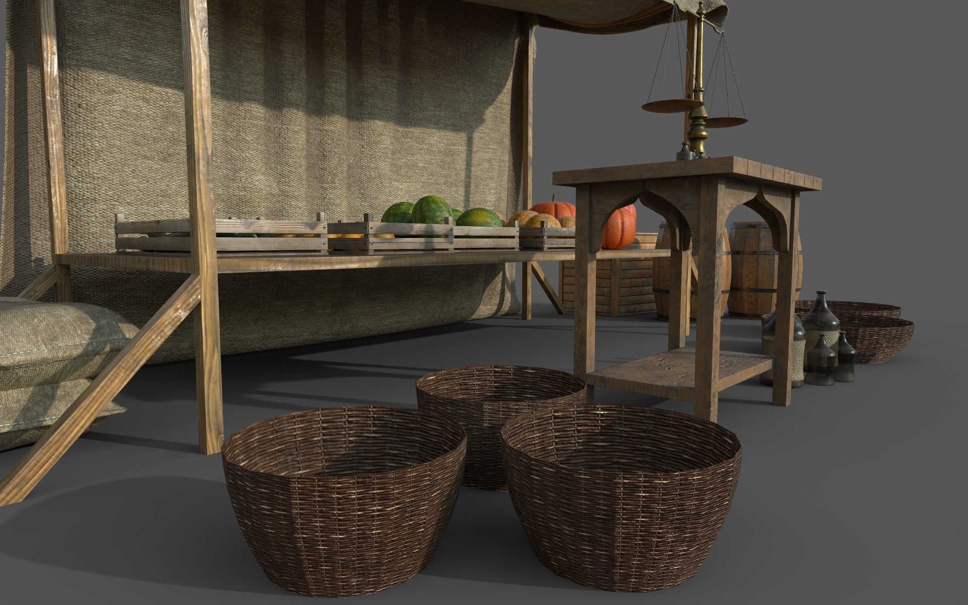 Camelot Market Square Low-poly 3D model_17