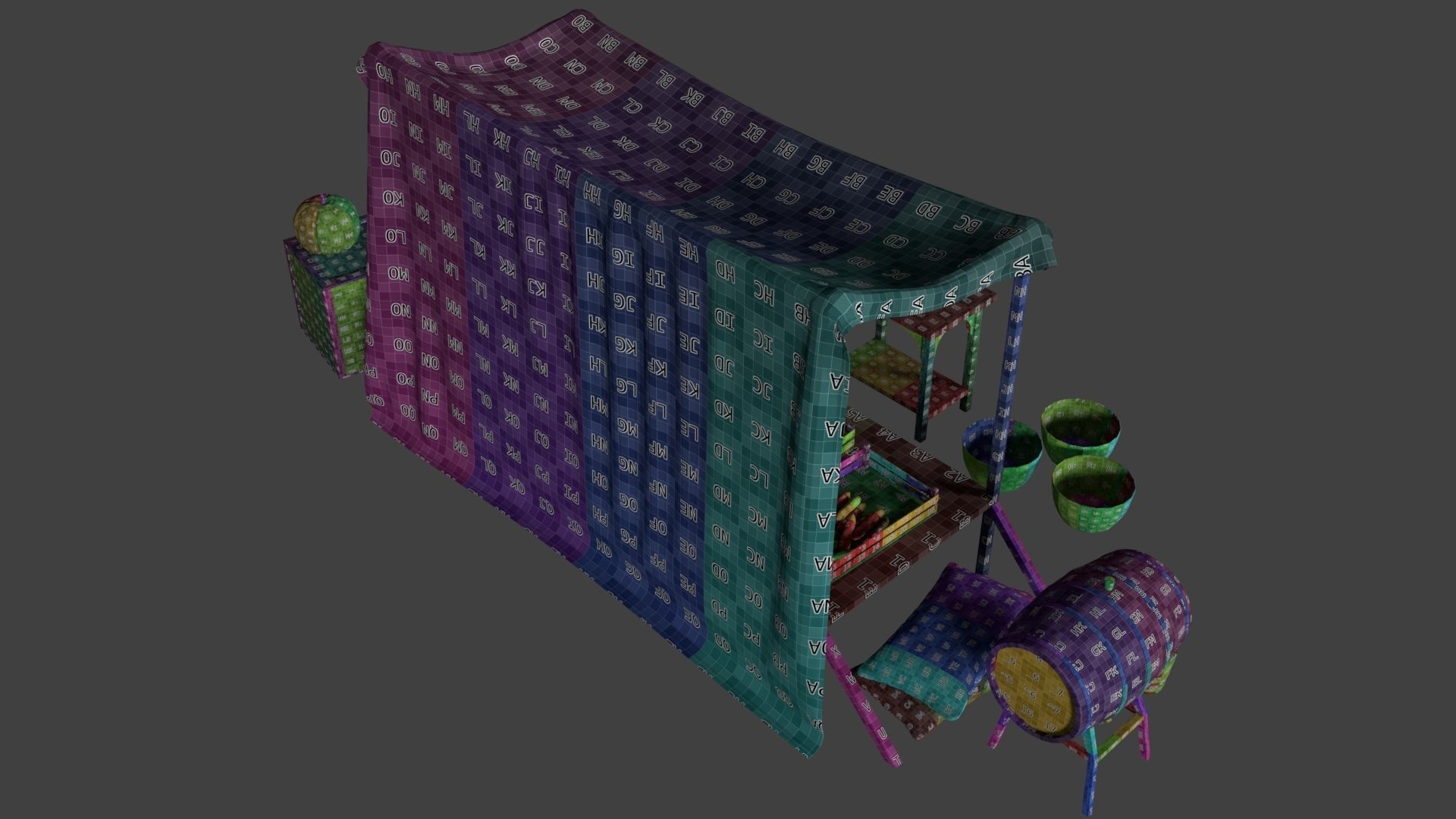 Camelot Market Square Low-poly 3D model_33