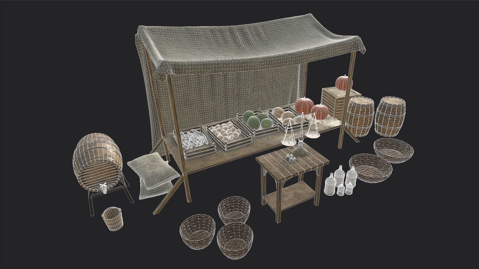 Camelot Market Square Low-poly 3D model_22