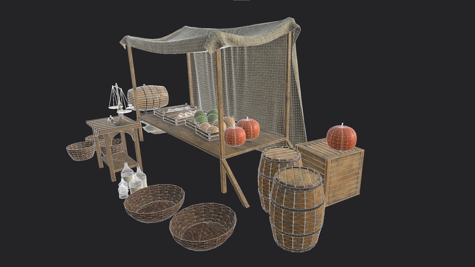 Camelot Market Square Low-poly 3D model_23