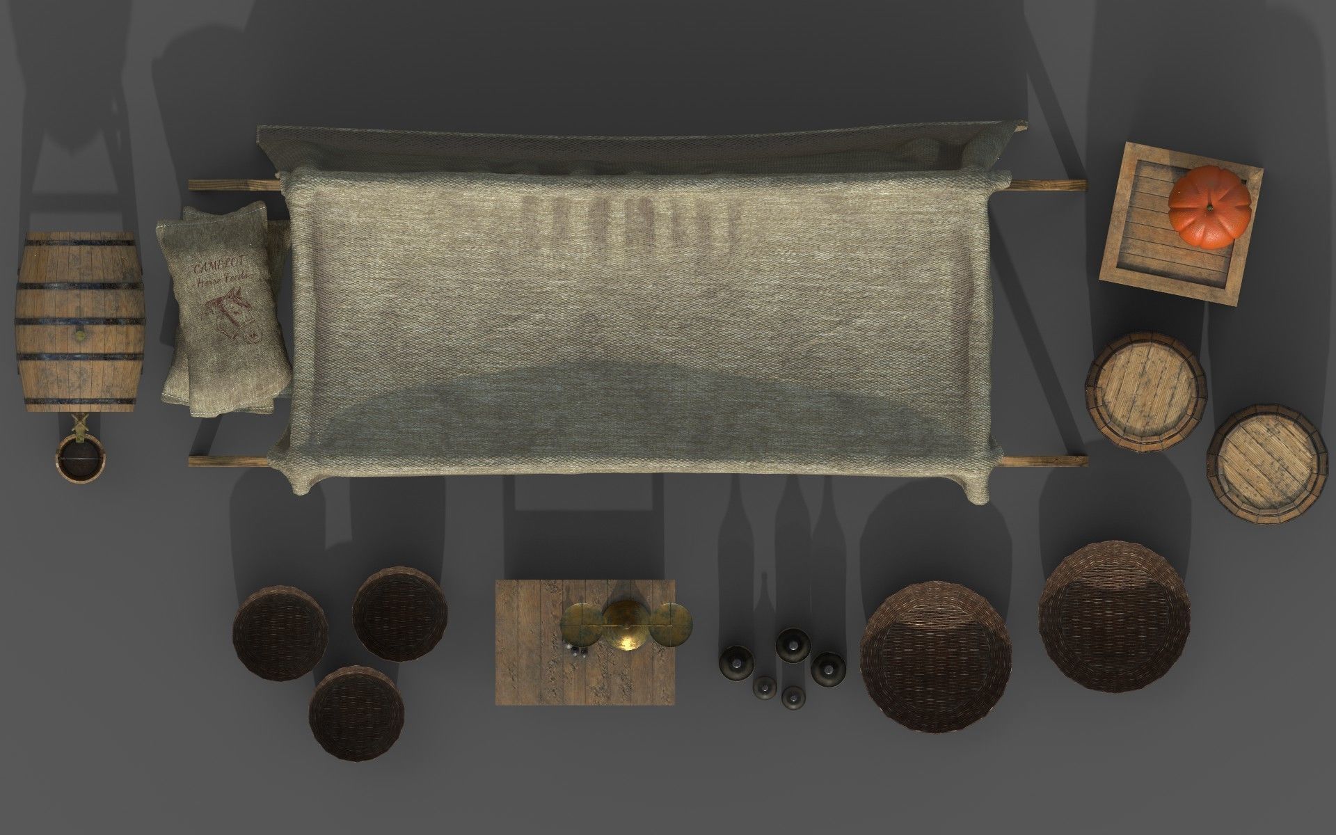 Camelot Market Square Low-poly 3D model_6