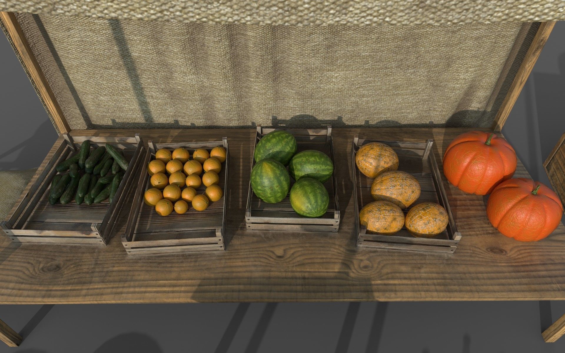 Camelot Market Square Low-poly 3D model_13