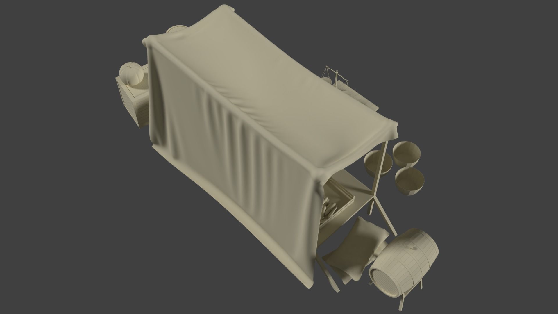 Camelot Market Square Low-poly 3D model_31