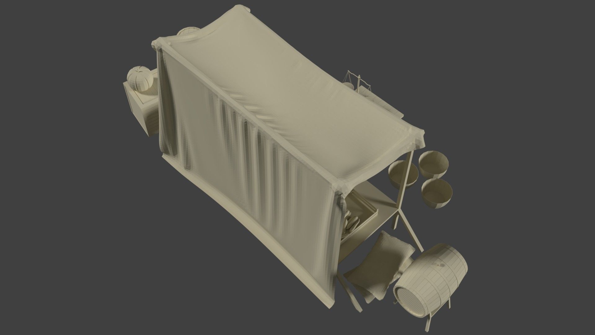 Camelot Market Square Low-poly 3D model_30