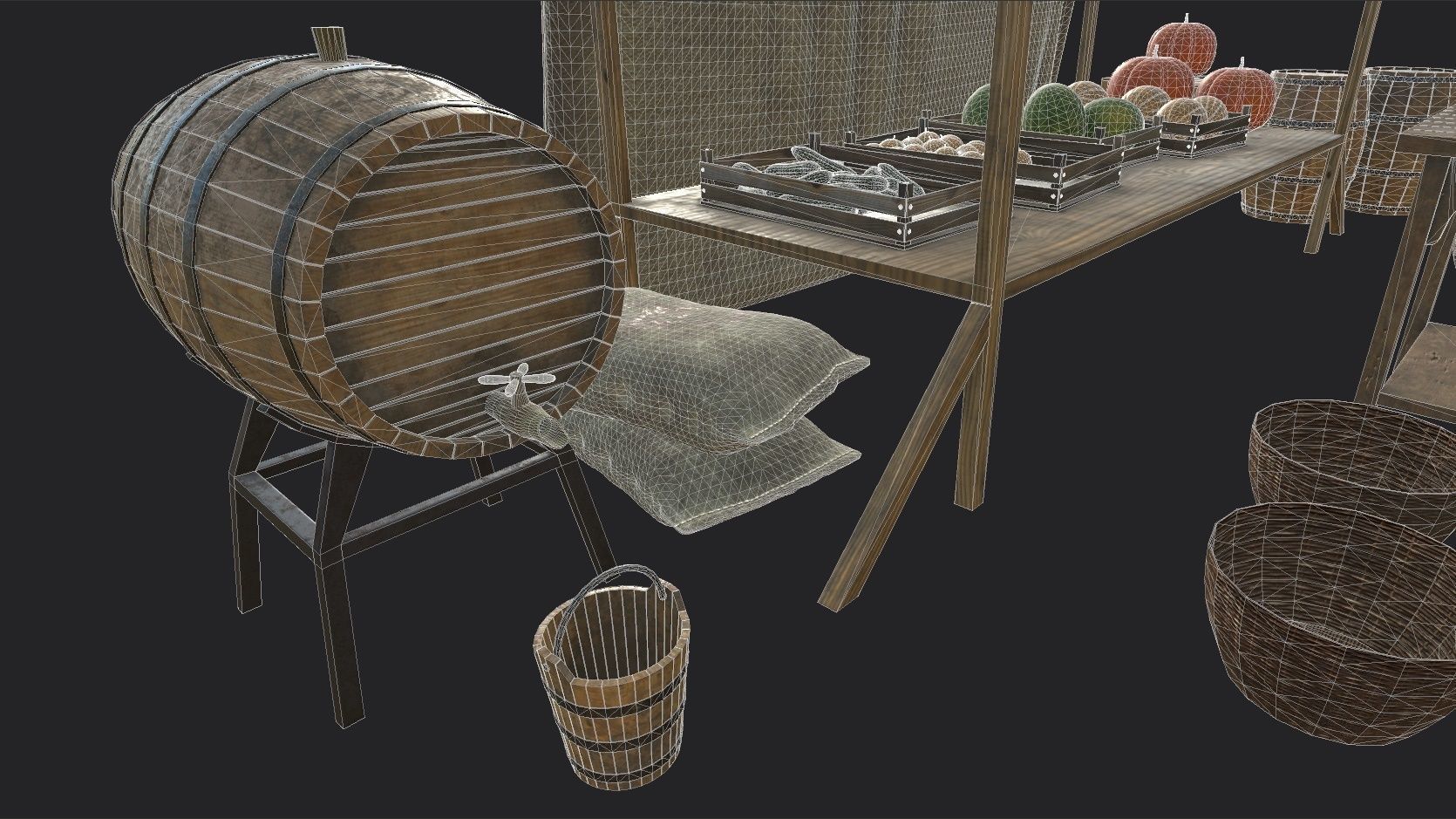 Camelot Market Square Low-poly 3D model_25