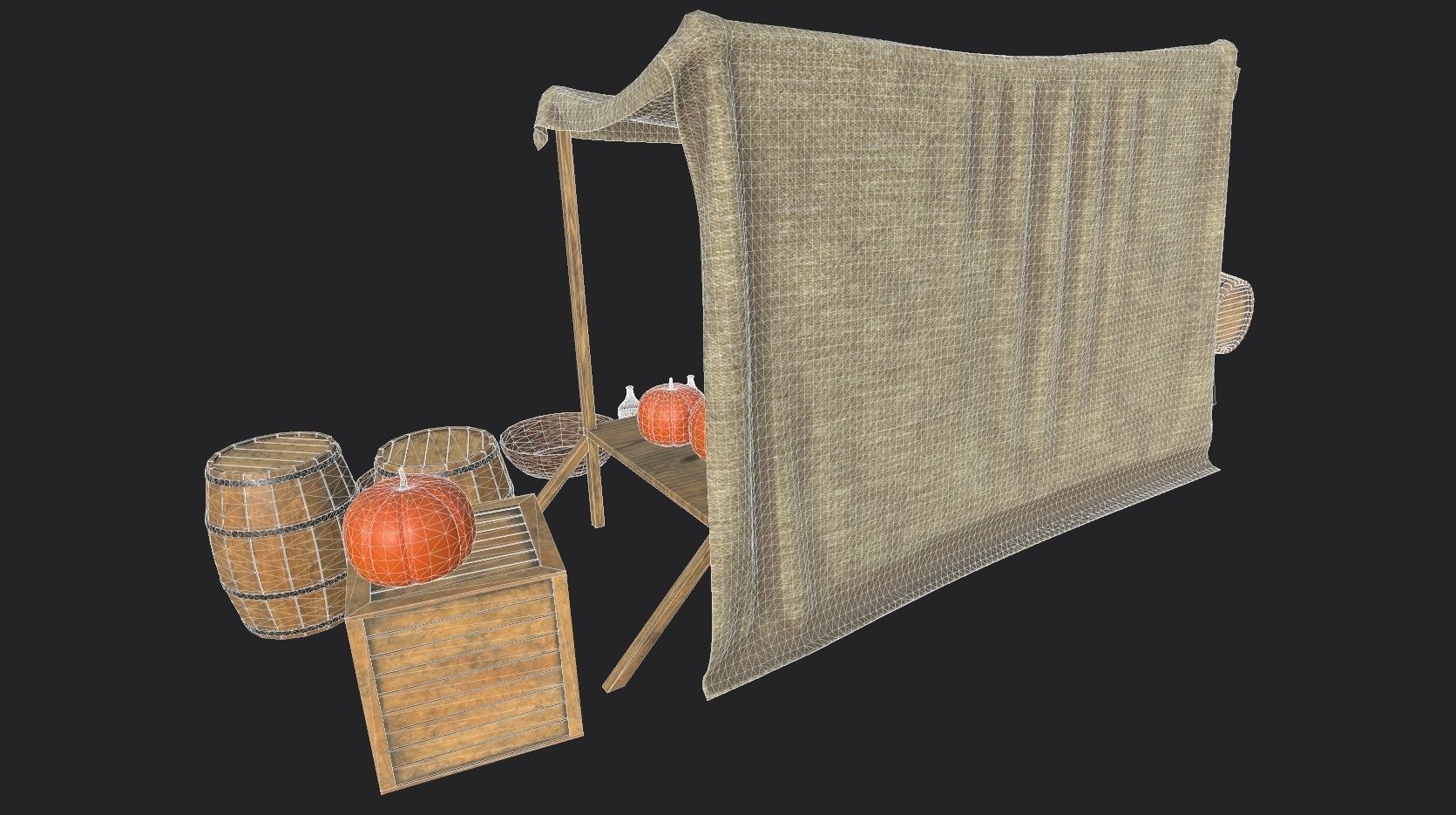 Camelot Market Square Low-poly 3D model_24