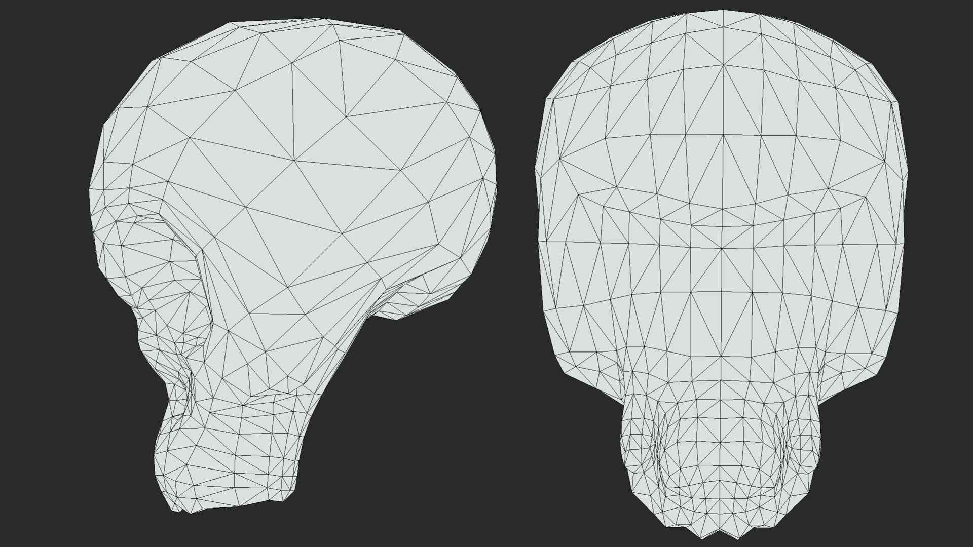 Stylized Humanoid Skull Low-poly 3D model_5