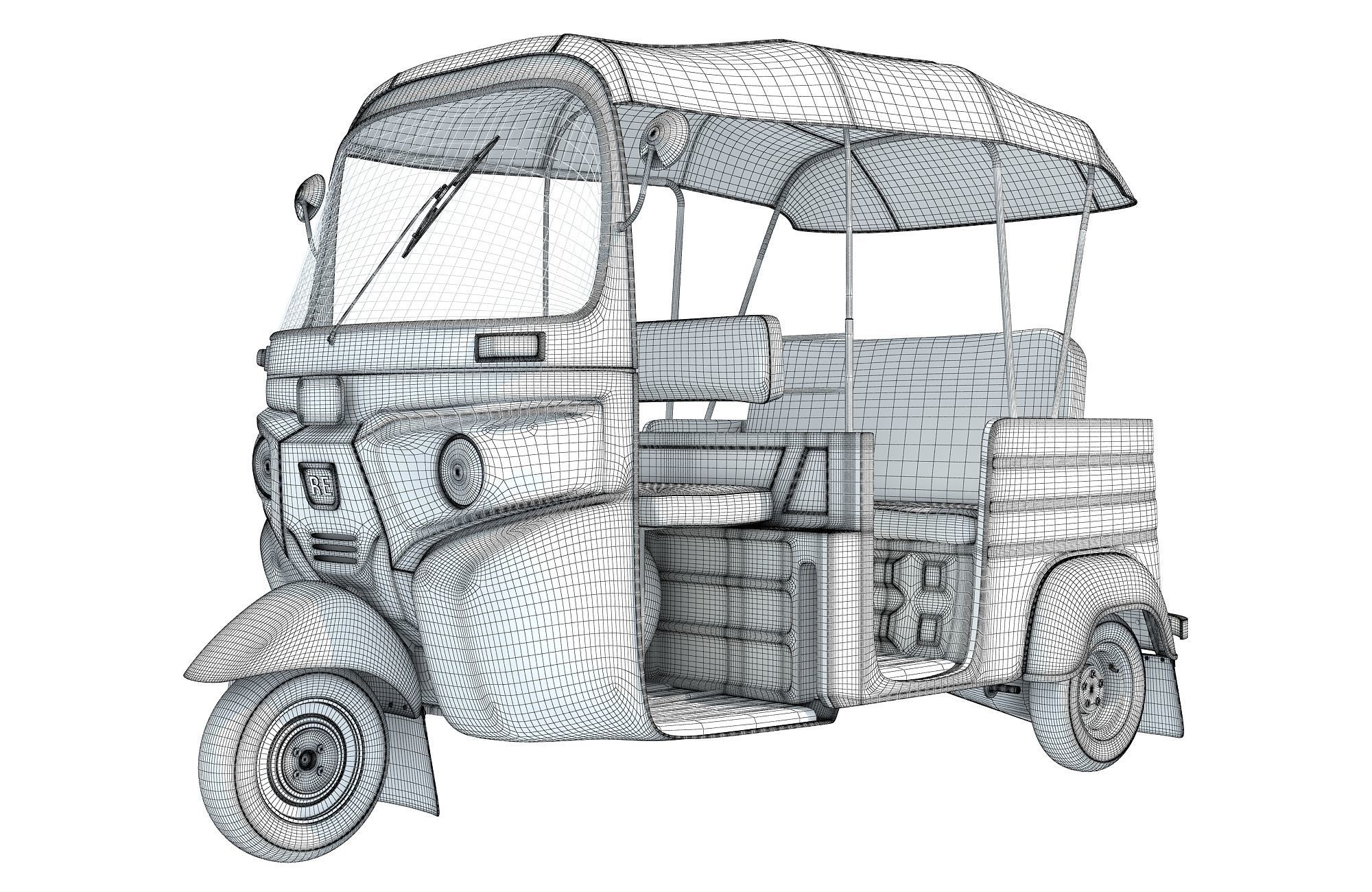 Mini Taxi 3D model_14