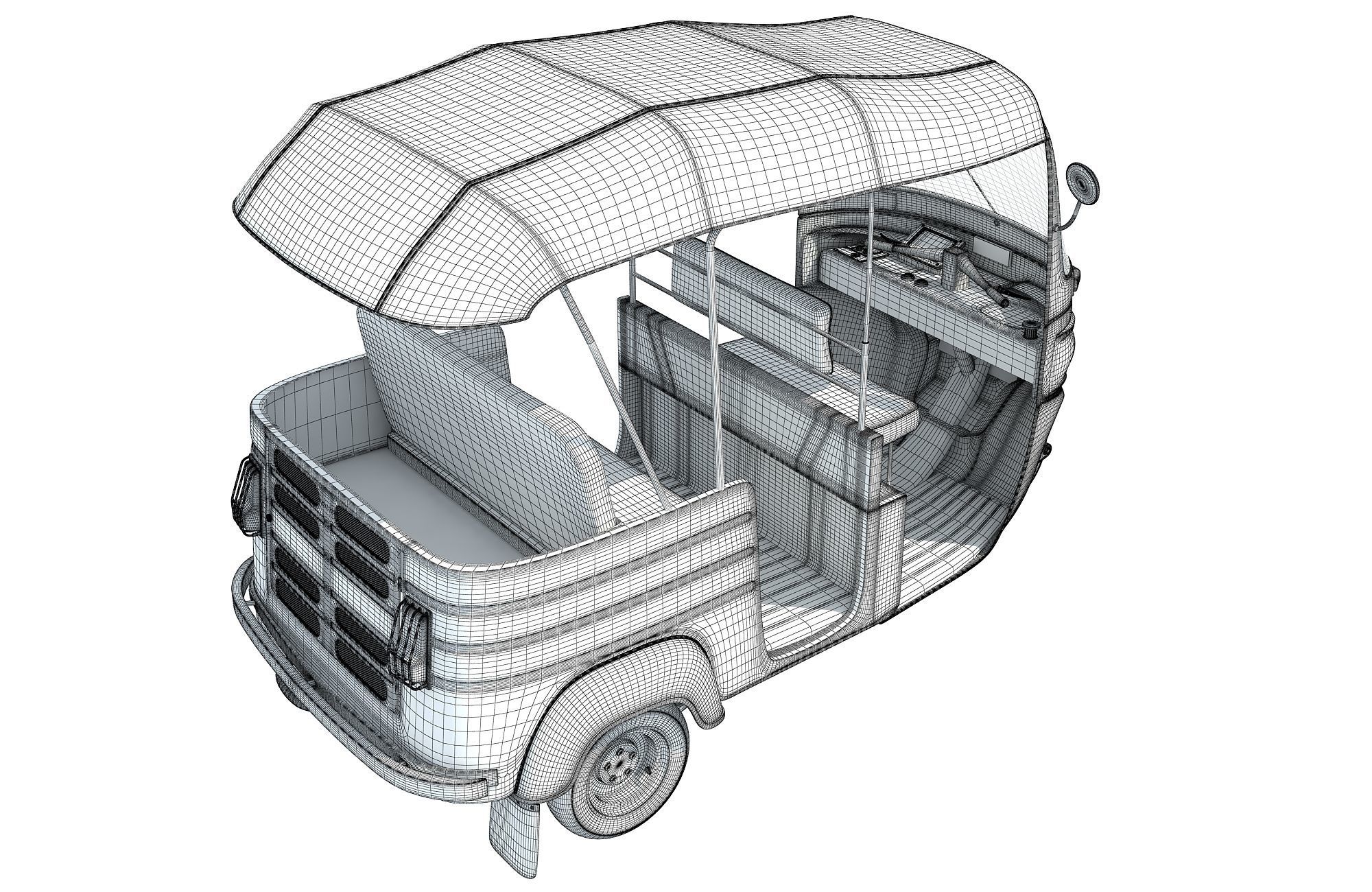 Mini Taxi 3D model_16