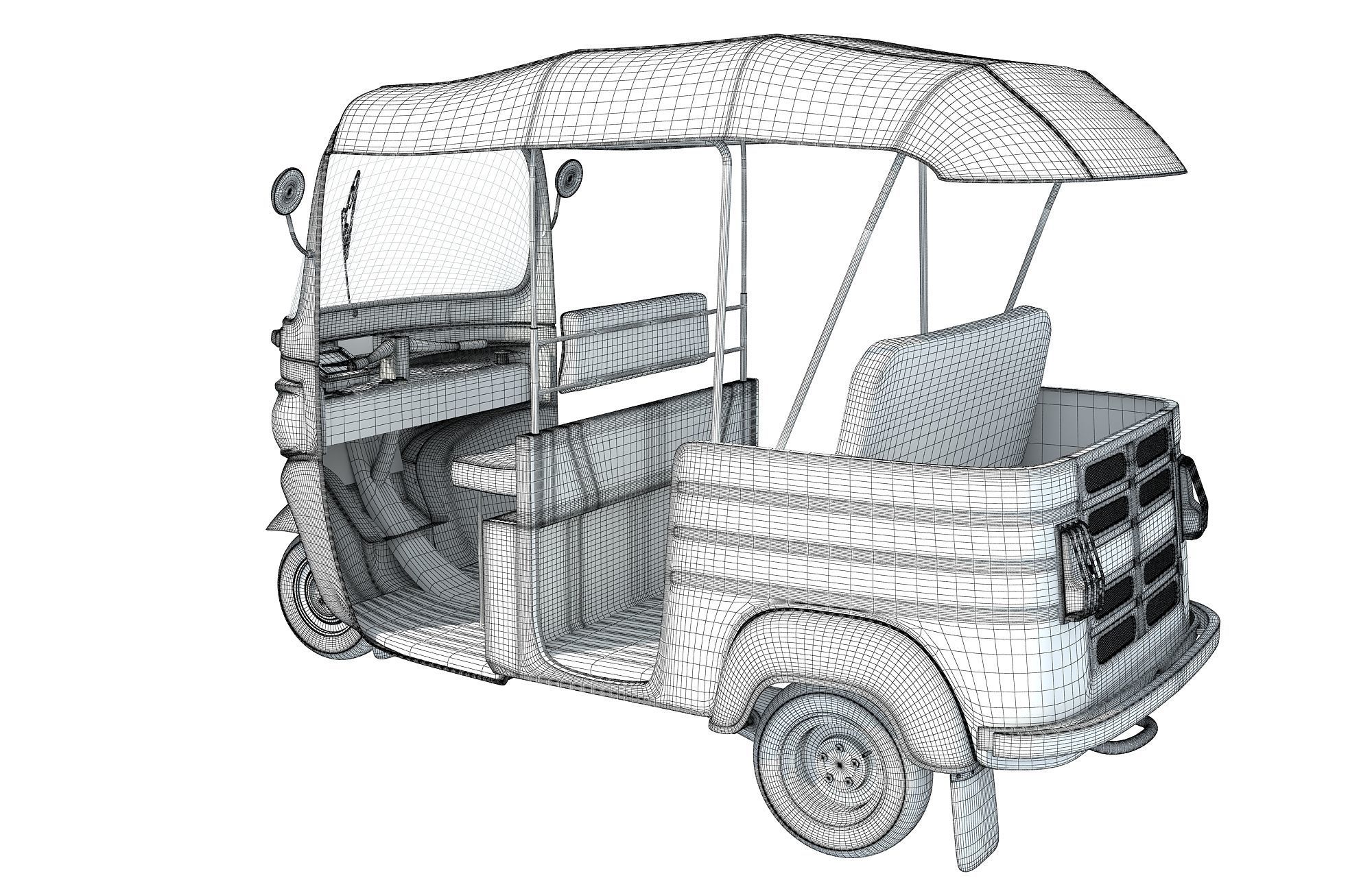 Mini Taxi 3D model_15
