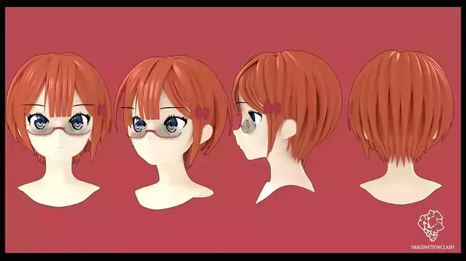 Rizu Ogata hairstyle 3D 3D model