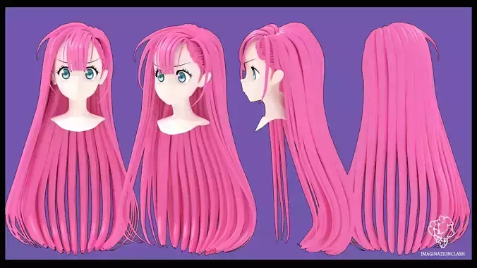mafuyu Kirisu hairstyle 3D 3D model