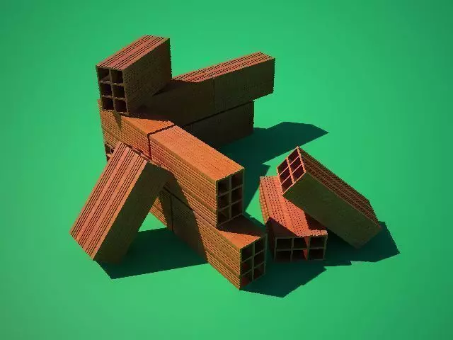brick pile of bricks Free 3D model_0