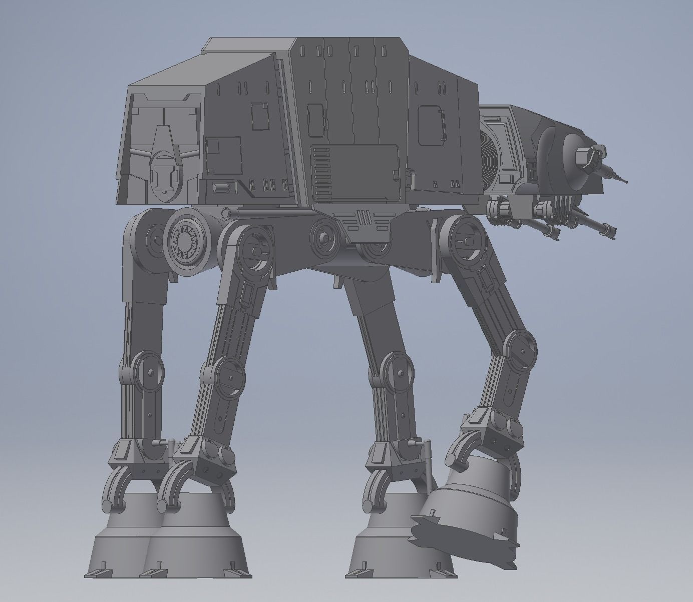 Ultra Realistic Star Wars AT-AT Model 3D print model_1
