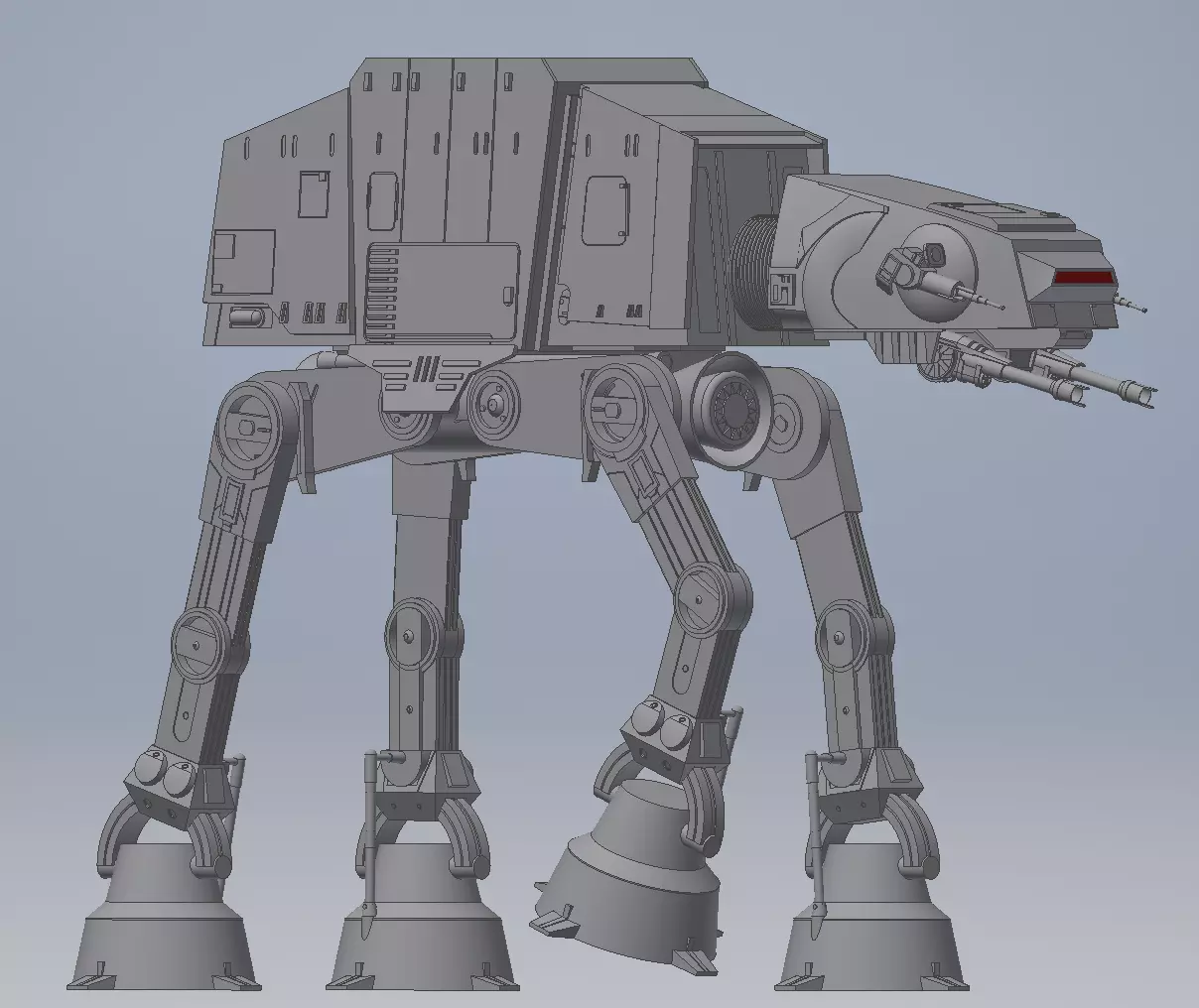 Ultra Realistic Star Wars AT-AT Model 3D print model_0