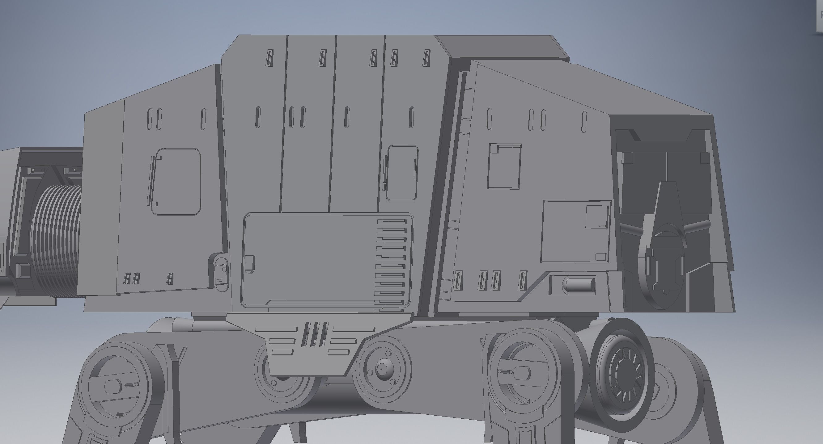 Ultra Realistic Star Wars AT-AT Model 3D print model_3