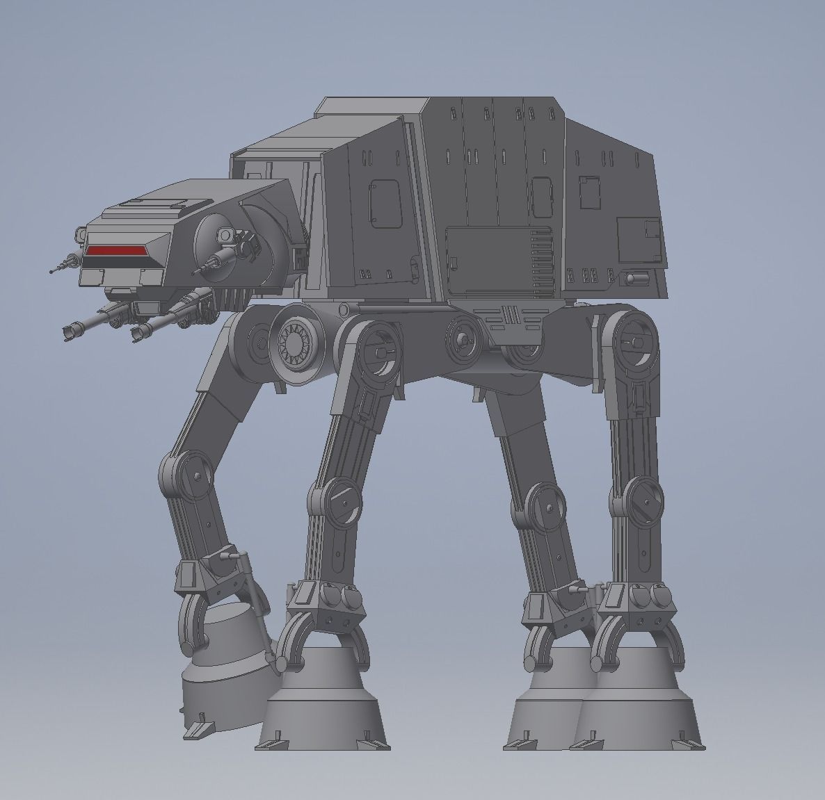 Ultra Realistic Star Wars AT-AT Model 3D print model_6