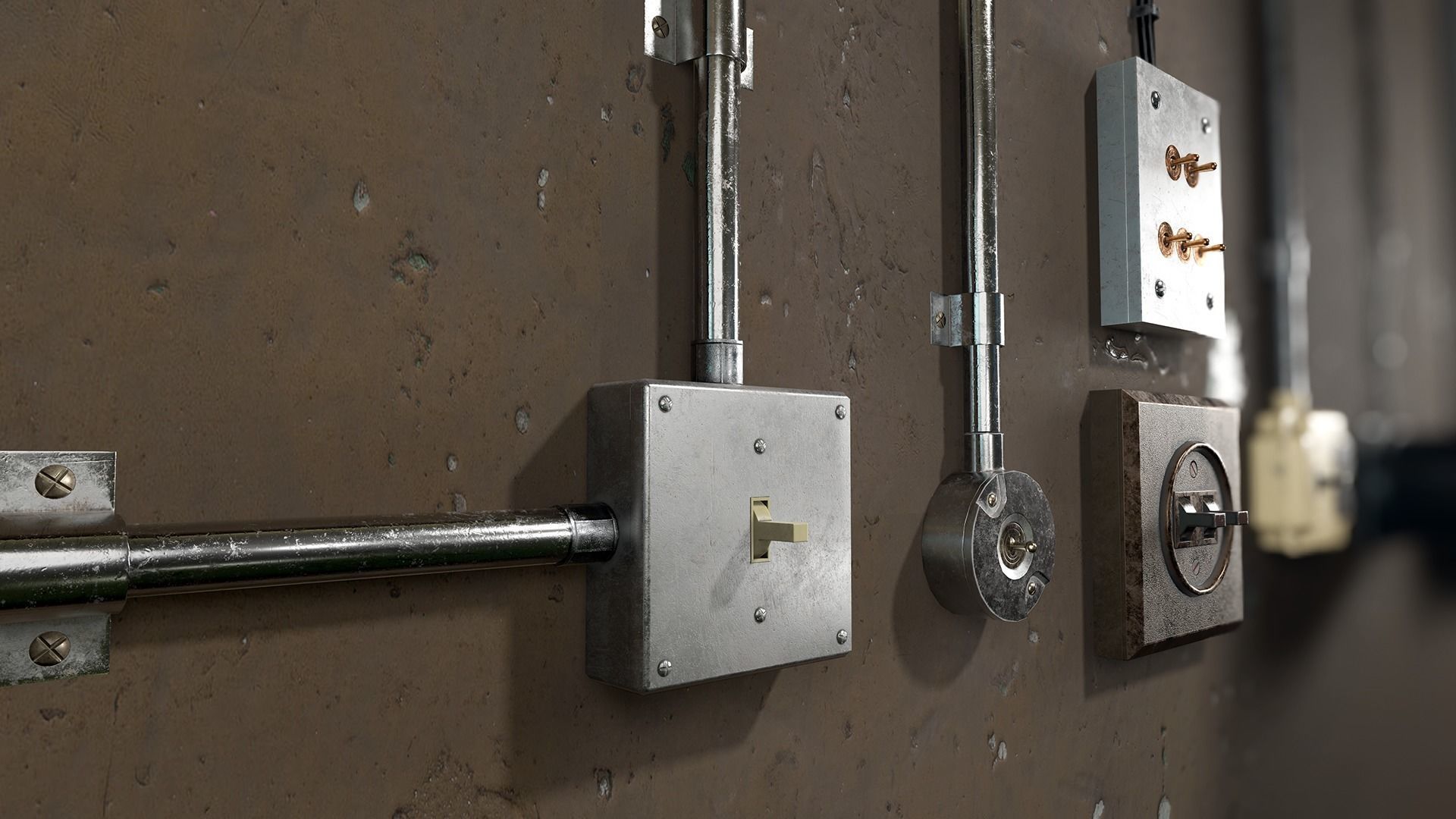 Electric System Low-poly 3D model_1