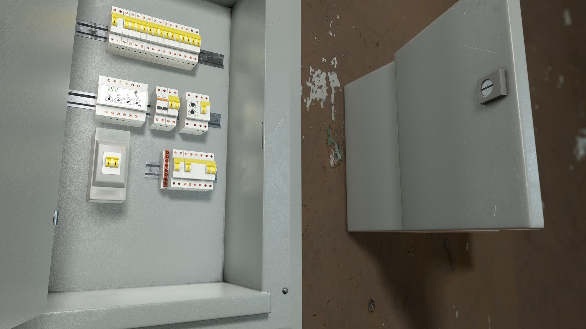 Electric System Low-poly 3D model_12