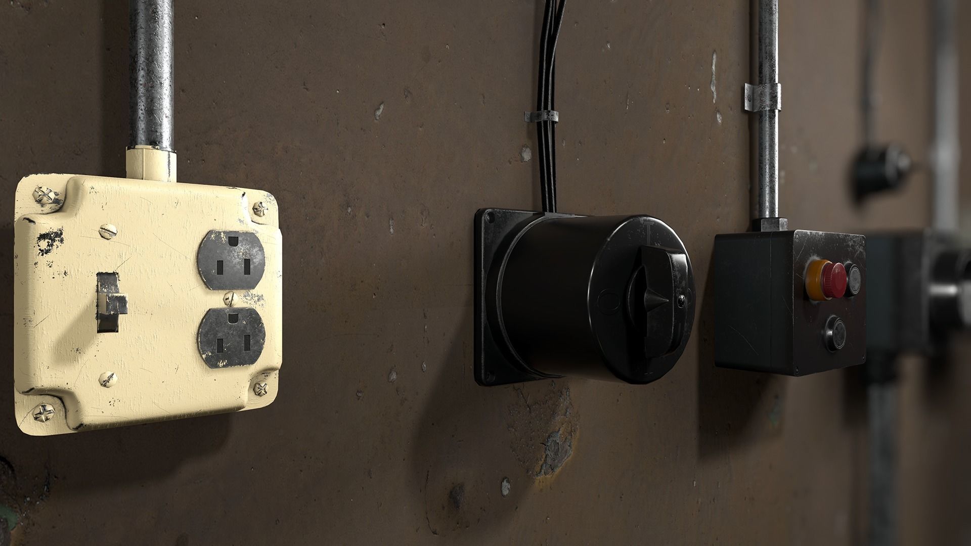 Electric System Low-poly 3D model_2