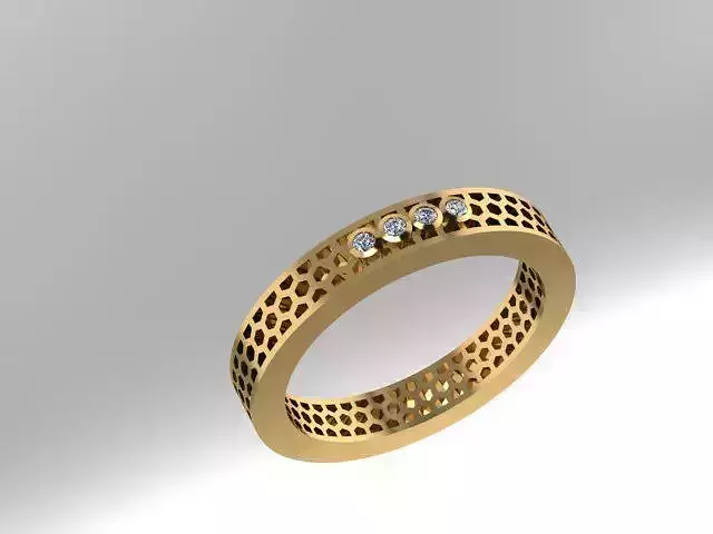 Anillo Colmena Delgado modelo 3d  probado
