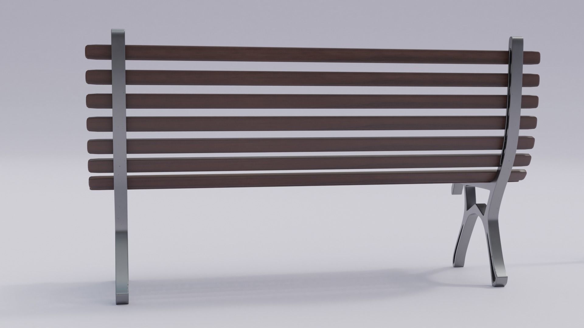 Wooden Bench - Lamp post 3D model_15