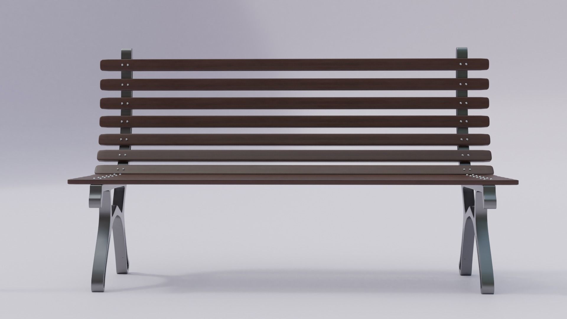Wooden Bench - Lamp post 3D model_10