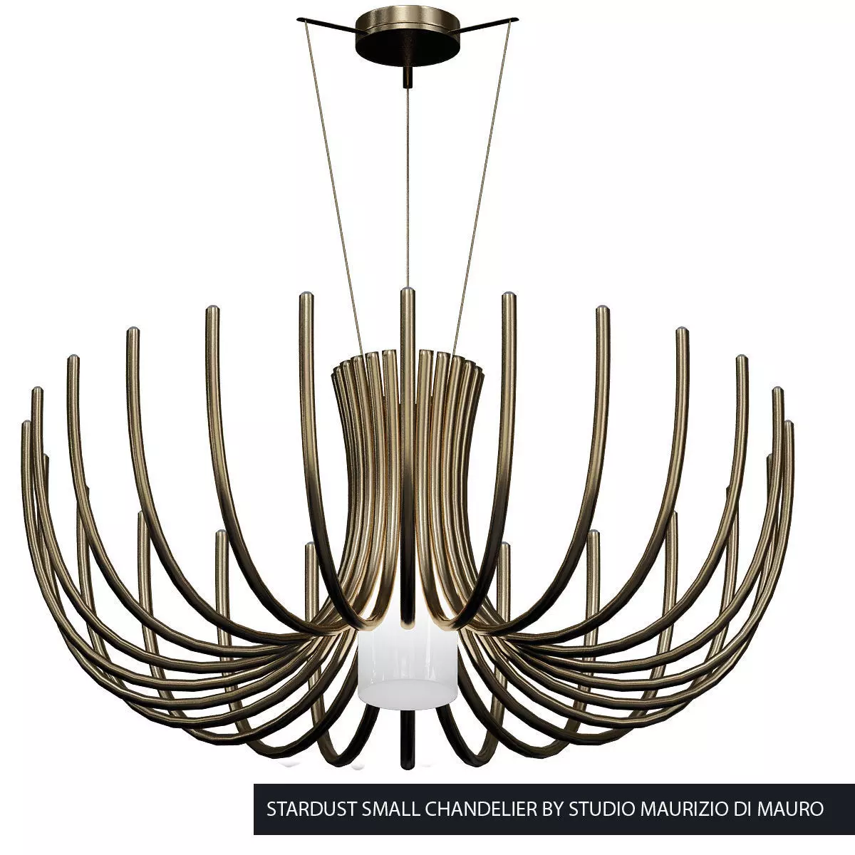 STARDUST chandelier made of brass and wood 3D model