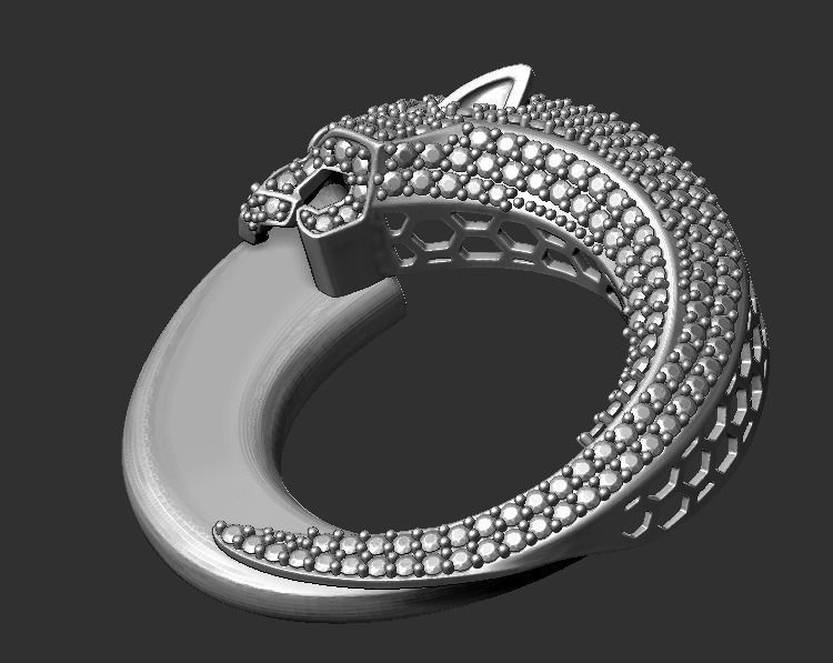 Panther pendant face 3D print model_3