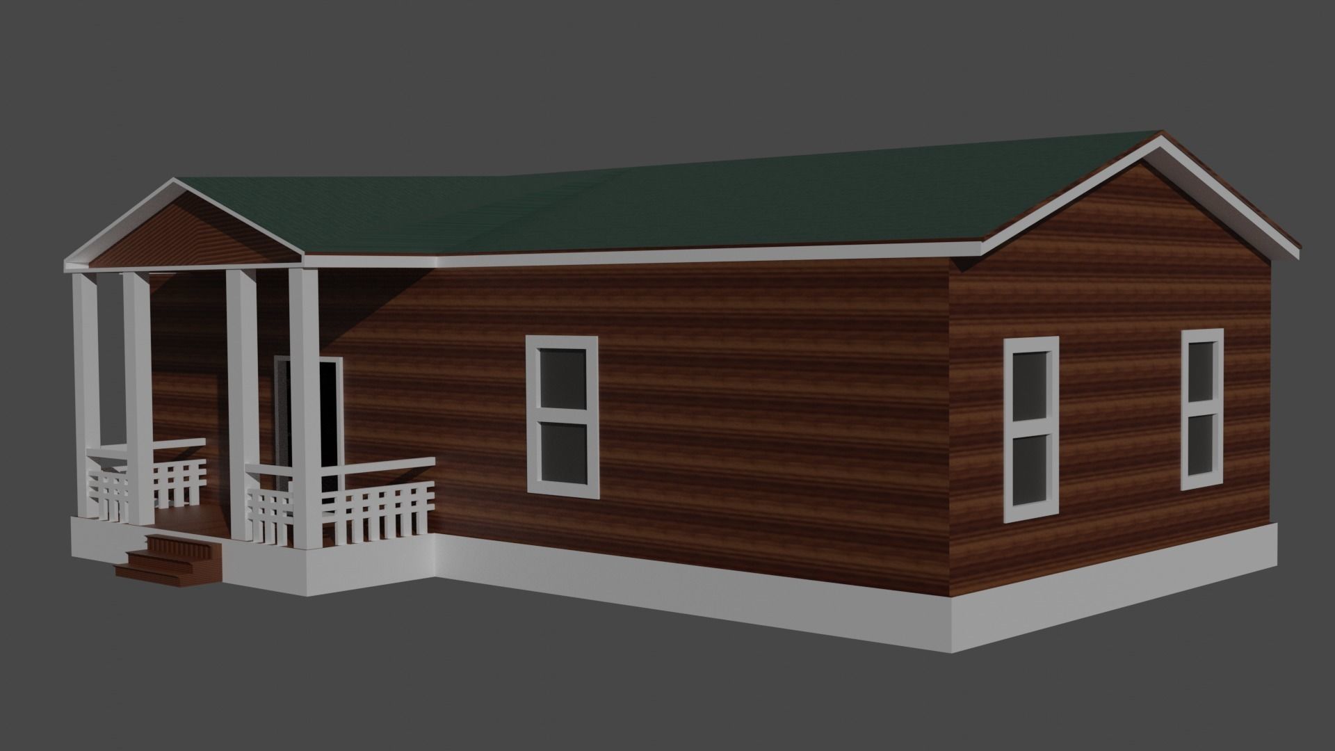 American wooden house Free low-poly 3D model_2