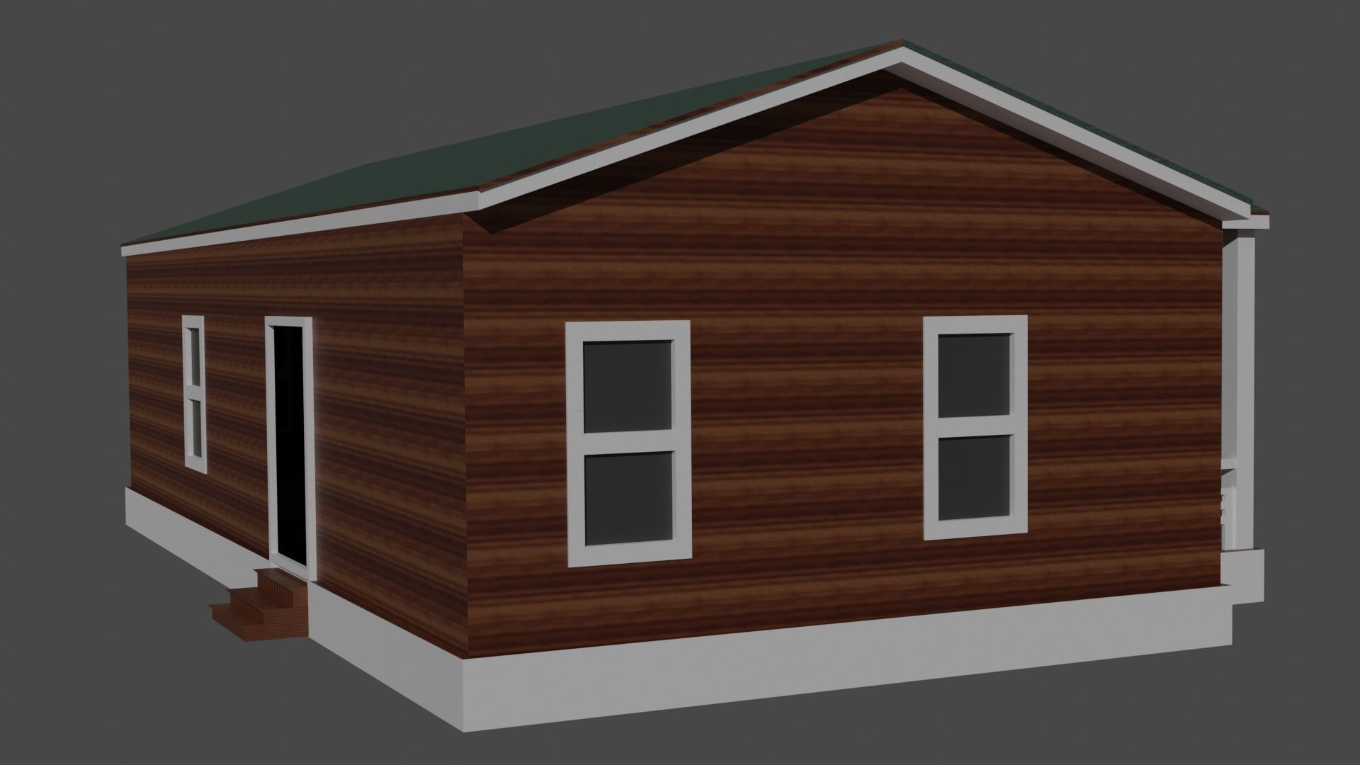 American wooden house Free low-poly 3D model_4