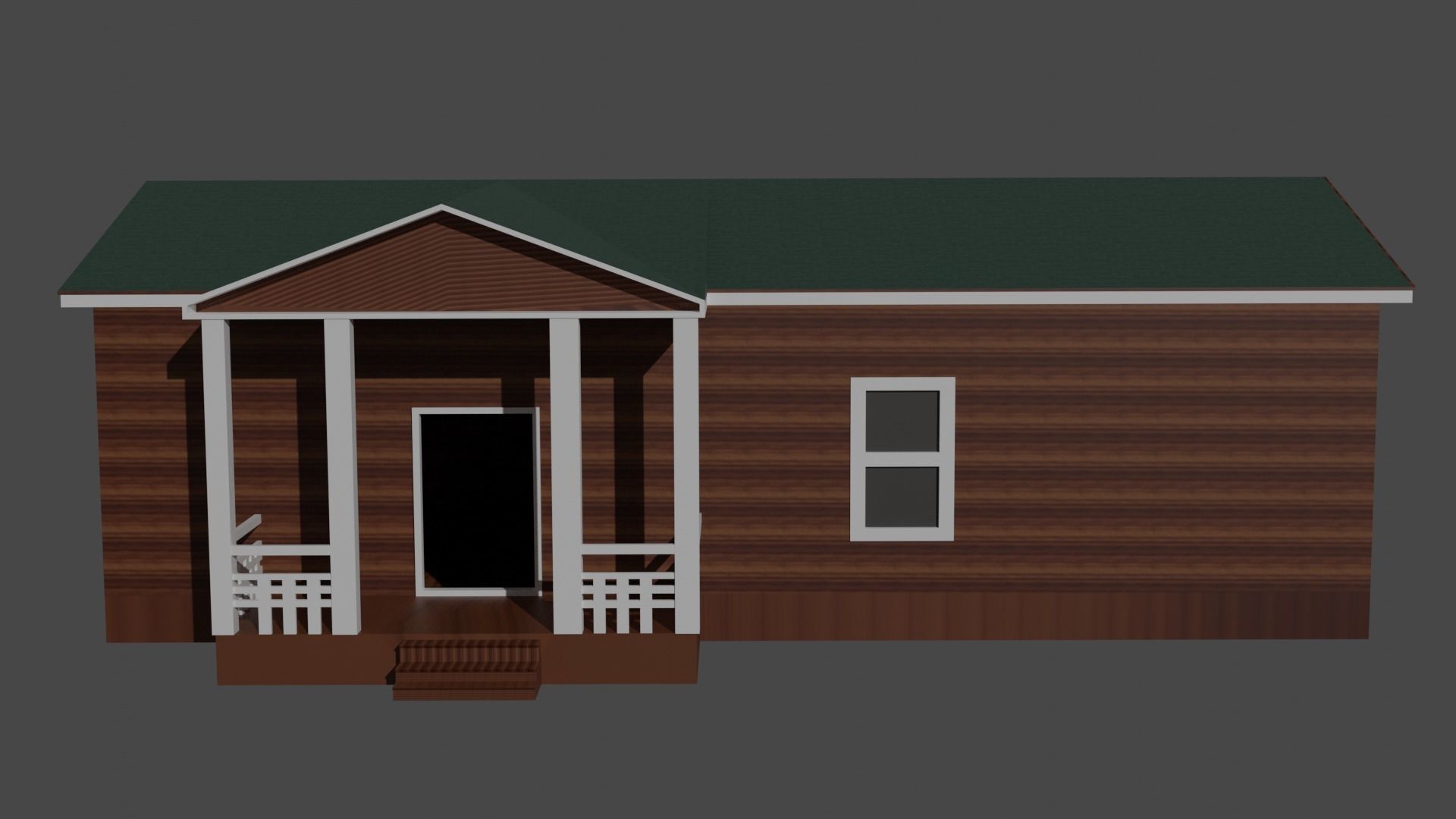 American wooden house Free low-poly 3D model_1