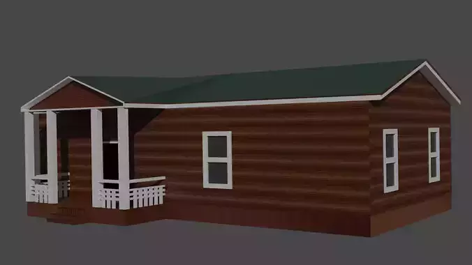 American wooden house Free low-poly 3D model American wooden house Free low-poly 3D model