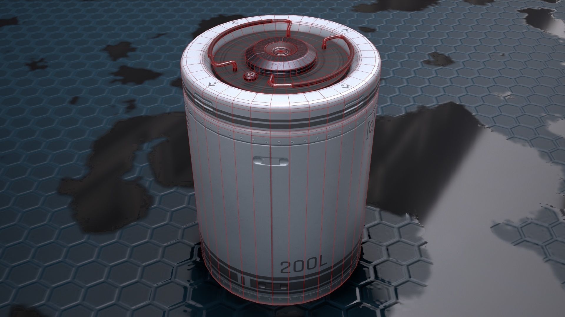 Sci-Fi Barrel Low Poly PBR Free low-poly 3D model_12