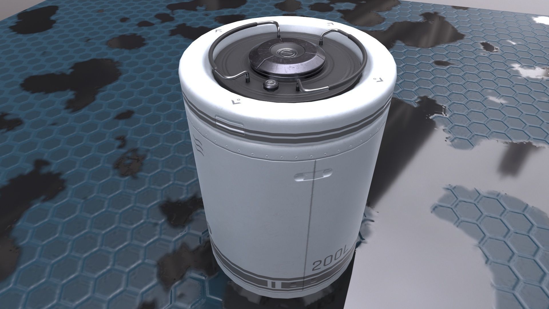 Sci-Fi Barrel Low Poly PBR Free low-poly 3D model_11